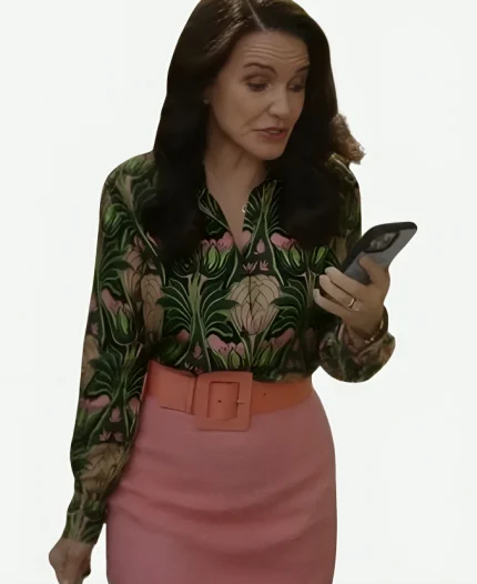 Kristin Davis And Just Like That S03 Printed Blouse