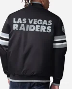 Las Vegas Raiders Scout I Varsity Black Full-Snap Satin Jacket For Sale