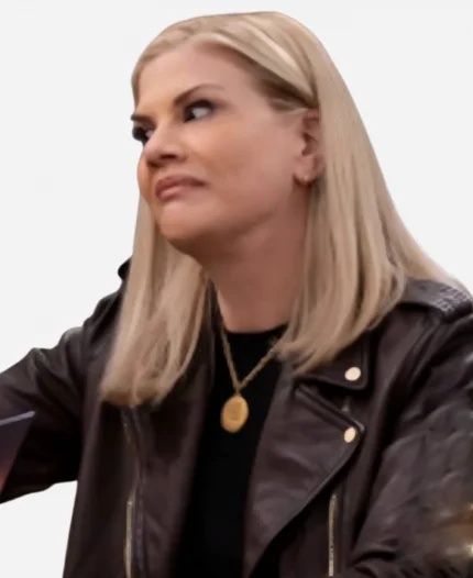 Leanne S01 Kristen Johnston Black Leather Jacket