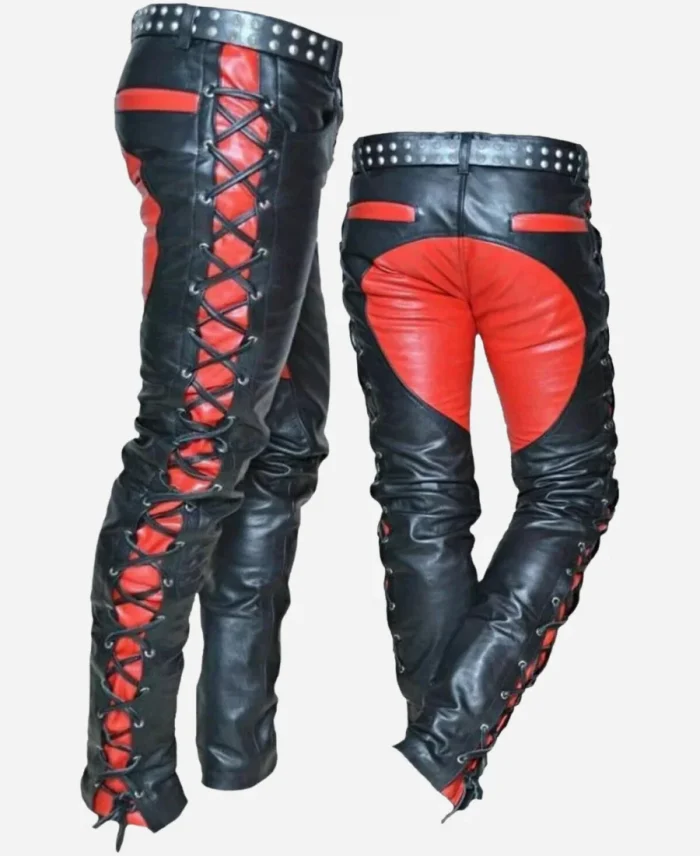 Leather Pants with Side and Front Laces - Image 2