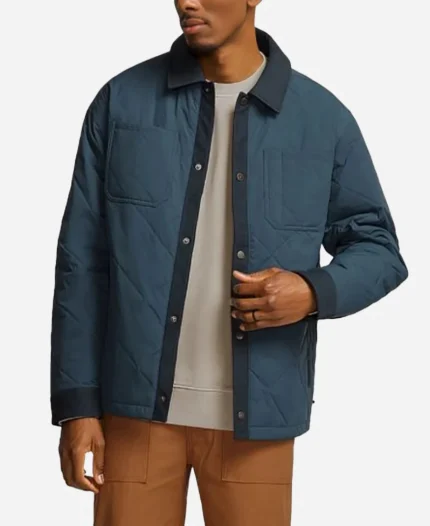 Levi Fiehler Tv Series Resident Alien Season 04 Ben Hawthorne Blue Quilted Jacket