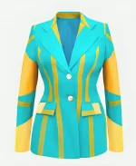 Lisa Todd TV Series And Just Like That Season 03 Nicole Ari Parker Blue and Yellow Blazer