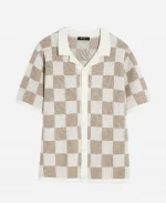 Love Island UK S12 Ben Holbrough Beige Knitted Shirt