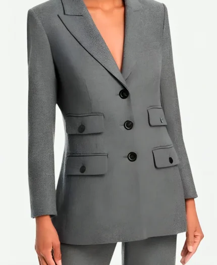 Maria Bello The Waterfront 2025 Grey Blazer