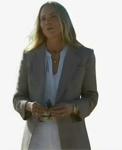 Maria Bello The Waterfront Grey Blazer
