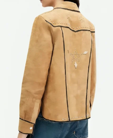 Martina Castro Ballard 2025 Victoria Moroles Brown Suede Leather Jacket