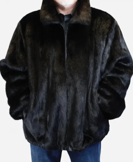Men’s Reversible Dark Ranch Mink Shearling Jacket