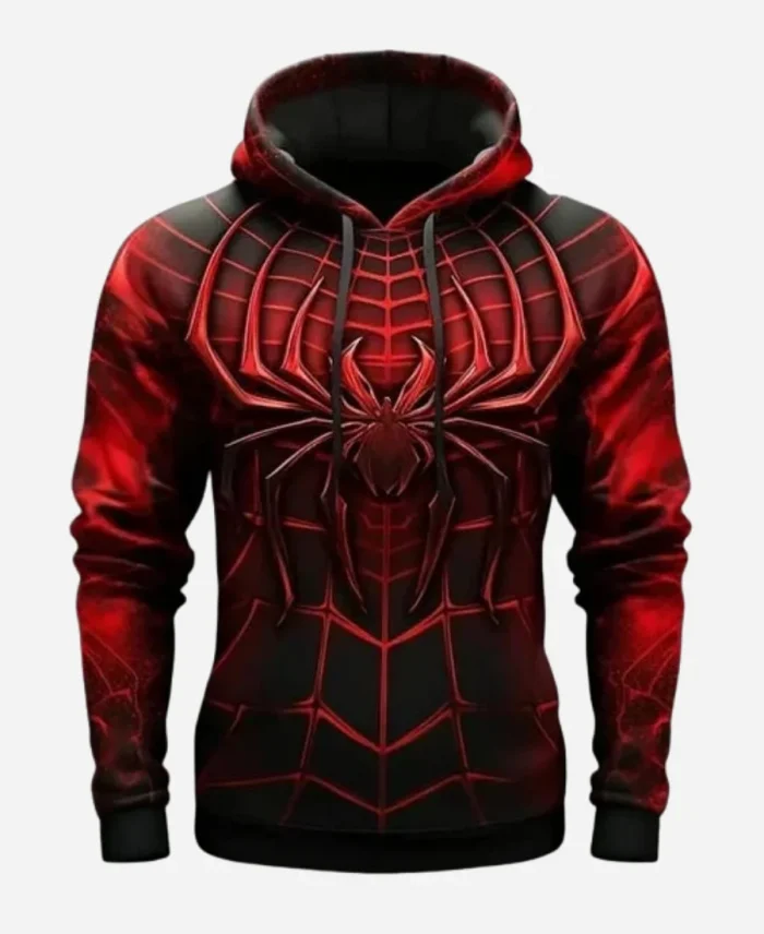 Men’s Vintage Sweatshirt 3D Spider Print Casual Hoodie For Sale