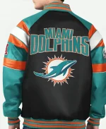 Miami Dolphins Varsity Leather Jacket For Unisex