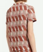Miranda Hobbes And Just Like That S03 Jacquard Metallic Top