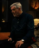 Mobland 2025 Pierce Brosnan Blue Sweater