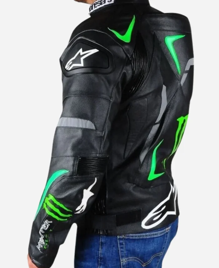Monster Motorcycle Black Leather Jacket