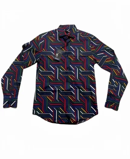 Mr Brown TV Series Assisted Living Season0 6 David Mann Striped Button Down Long Sleeve Shirt