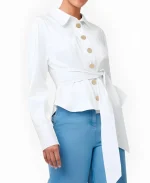 NBC News Daily 2025 Savannah Sellers White Tie Waist Shirt