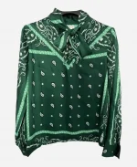 NBC News Daily Savannah Sellers Green Bandana Blouse
