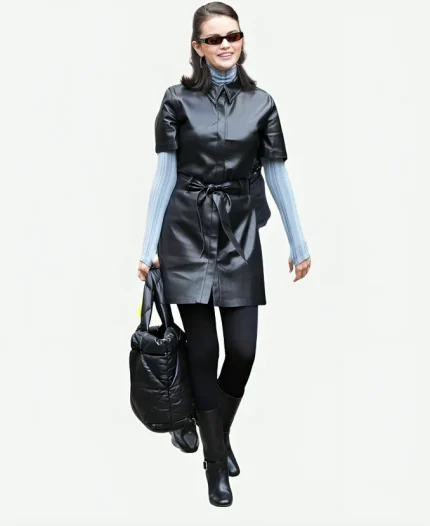 NYC Selena Gomez Black Leather Waistcoat