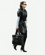 NYC Selena Gomez Leather Black Waistcoat