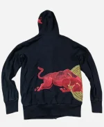 Navy Vintage Red Bull Big Embroidered Logo Racing Hoodie For Sale