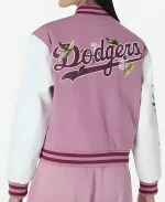 New Era LA Dodgers Women’s MLB Floral Dark Pink Varsity Jacket