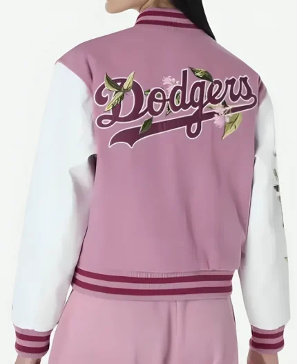 New Era LA Dodgers Women’s MLB Floral Dark Pink Varsity Jacket