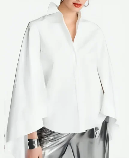 Nicole Ari TV Series And Just Like That Season 03 Lisa Todd White Cape Shirt