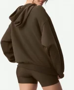 Nikki Hall Jersey Shore Family Vacation Brown Alo Yoga Hoodie