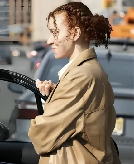 Nina Eleanor Movie The Great 2025 Erin Kellyman Brown Leather Coat