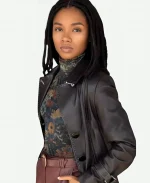 Nona Parker Johnson Law & Order Organized Crime S02 Black Letaher Trench Coat