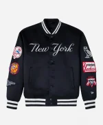 OVO x New Era x MLB New York Yankees Satin Black Varsity Jacket