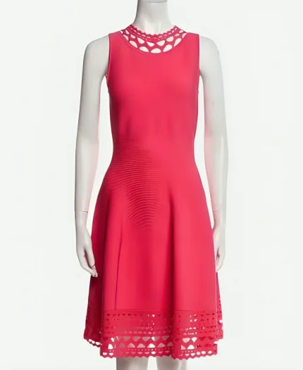 Outnumbered 2025 Kayleigh McEnany Hot Pink Knit Dress