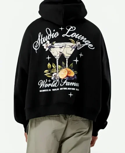 Pacsun Studio Lounge Cropped Pullover Black Hoodie