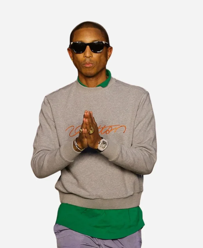 Paris Fashion Week Pharrell Williams Louis Vuitton Grey Sweatshirt
