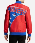 Philadelphia 76ers Red Mitchell & Ness Hardwood Classics 75th Anniversary Authentic Warmup Full-Snap Jacket For Men’s