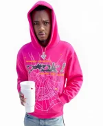 Pink Sp5der Hoodie For Sale