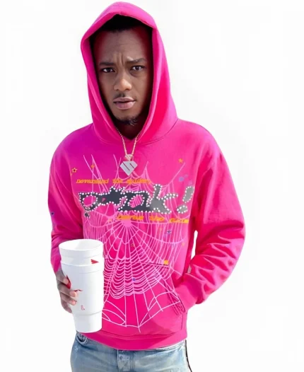 Pink Sp5der Hoodie For Sale