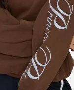 Princess Polly Script Text Graphic Brown Hoodie