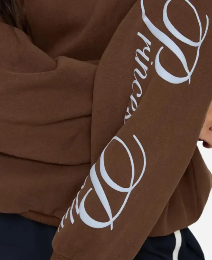Princess Polly Script Text Graphic Brown Hoodie