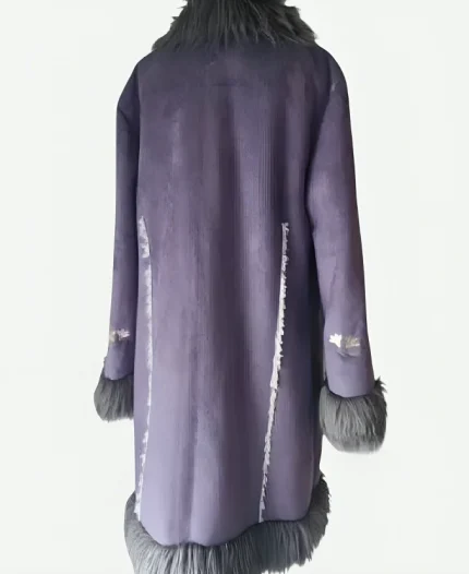 Priya Ramachandran TV-Series Year Of Season 01 Tharanya Tharan Purple Fur Trim Coat