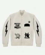 Protect Your Inner G Gang White Varsity Jacket
