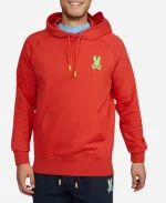 Psycho Bunny MEN Bennett POPOVER Red Hoodie