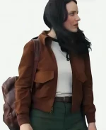 Rachel Brosnahan Movie Superman 2025 Lois Lane Suede Bomber Jacket – Brown