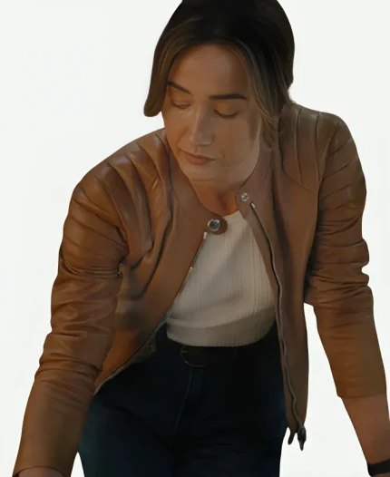 Renée Ballard TV Series Ballard 2025 Maggie Q Brown Leather Jacket