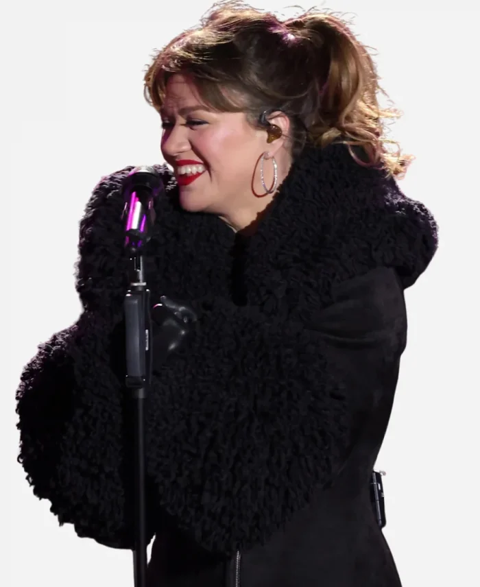 Rockefeller Center Kelly Clarkson Black Coat For Sale