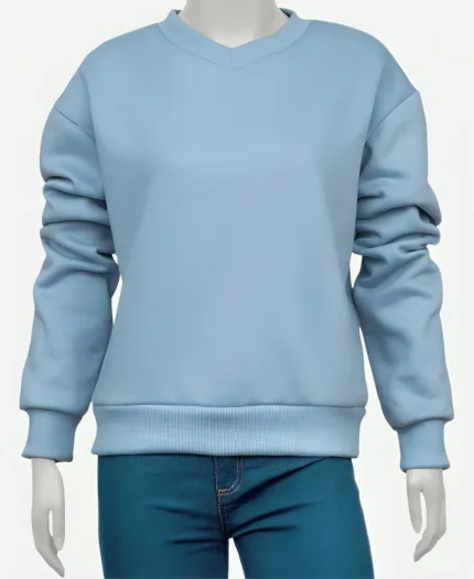 Sarah Jessica Parker Tv Series And Just Like That Season 03 Carrie Bradshaw Blue V Neck Sweatshirt