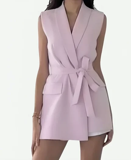 Selling the City Gisselle Meneses Pink Belted Blazer For Sale
