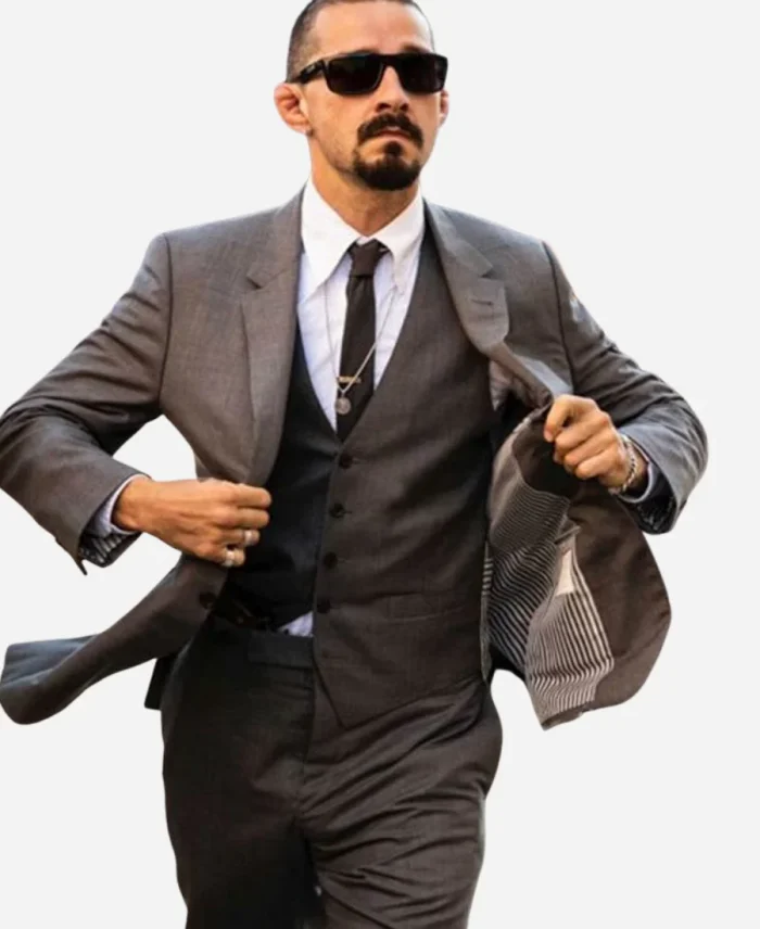 Shia Labeouf The Tax Collector Grey Suit For Men