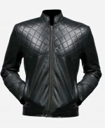 Stephen Amell Hooded Black Leather Jacket For Sale