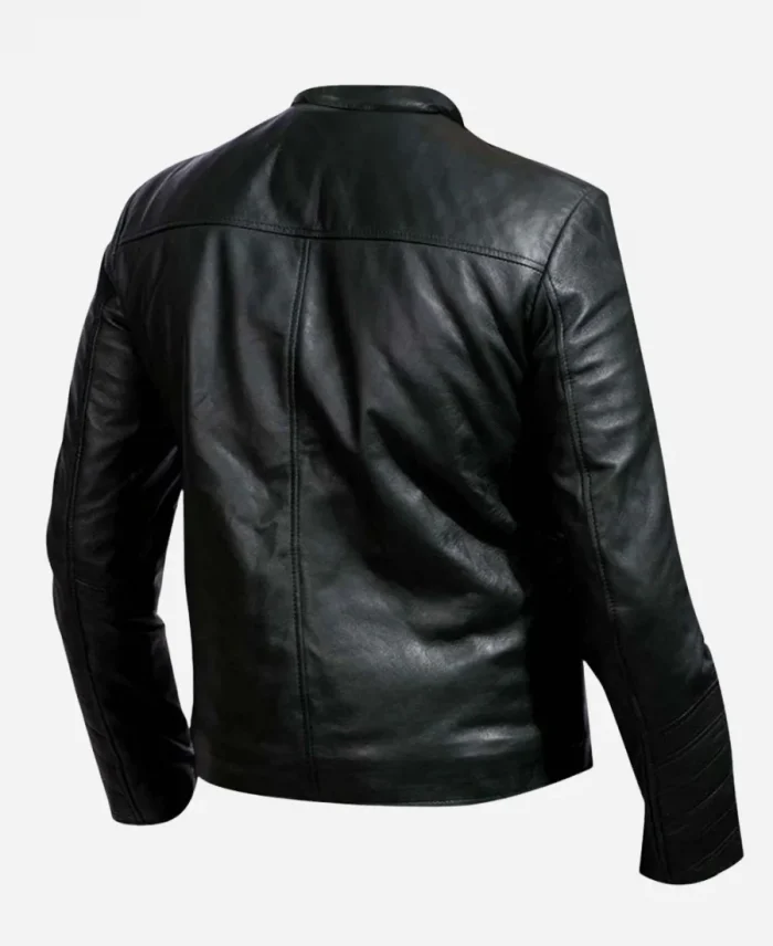 Stephen Amell Hooded Leather Black Jacket