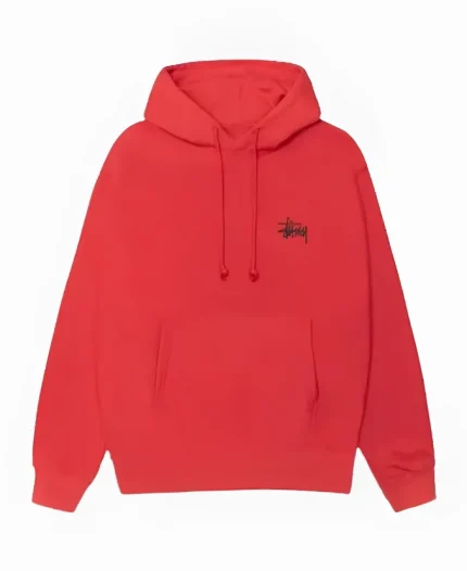 Stussy Red Pullover Oversized Hoodie For Unisex
