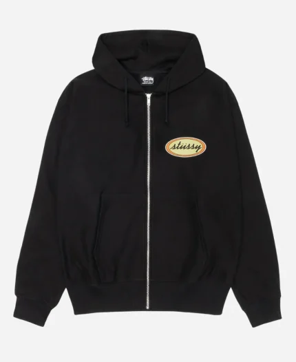 Stussy x Our Legacy Oval Zip Black Hoodie For Sale